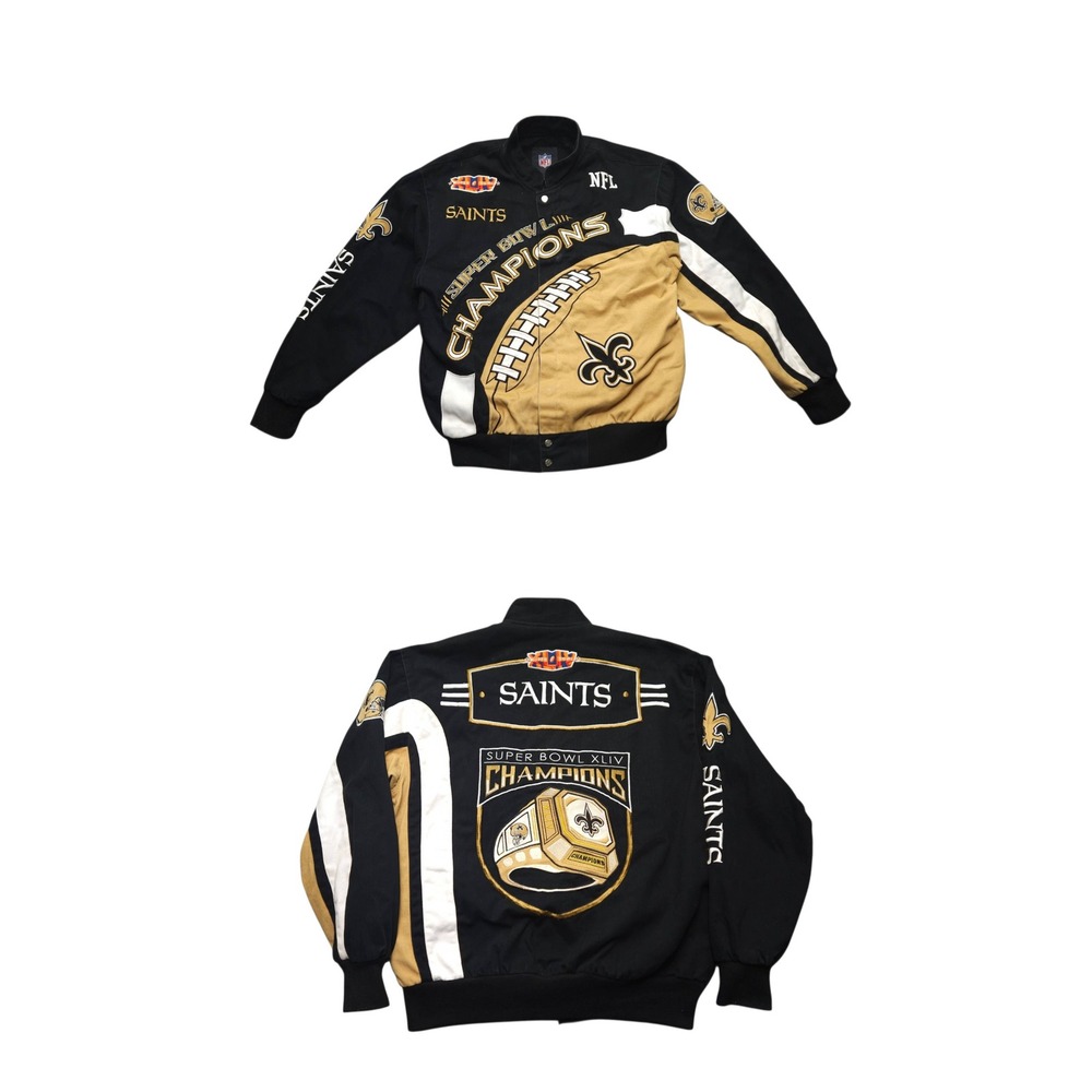 NFL New Orleans Saints Super Bowl XLIV Champions Denim Jacket Mens M